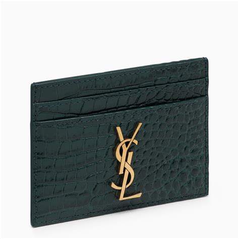 ysl card holder dark green|ysl card holder for men.